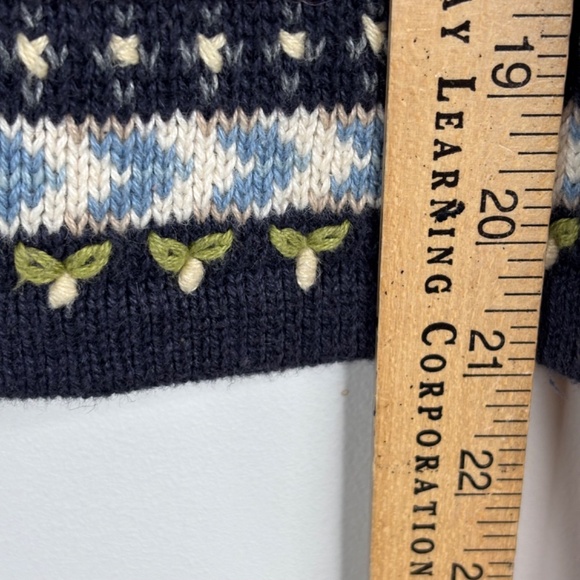 VTG 90s Paul Harris Design 3D Knit Cardigan S Rainbow Floral Boho Cottage Granny - Picture 6 of 9